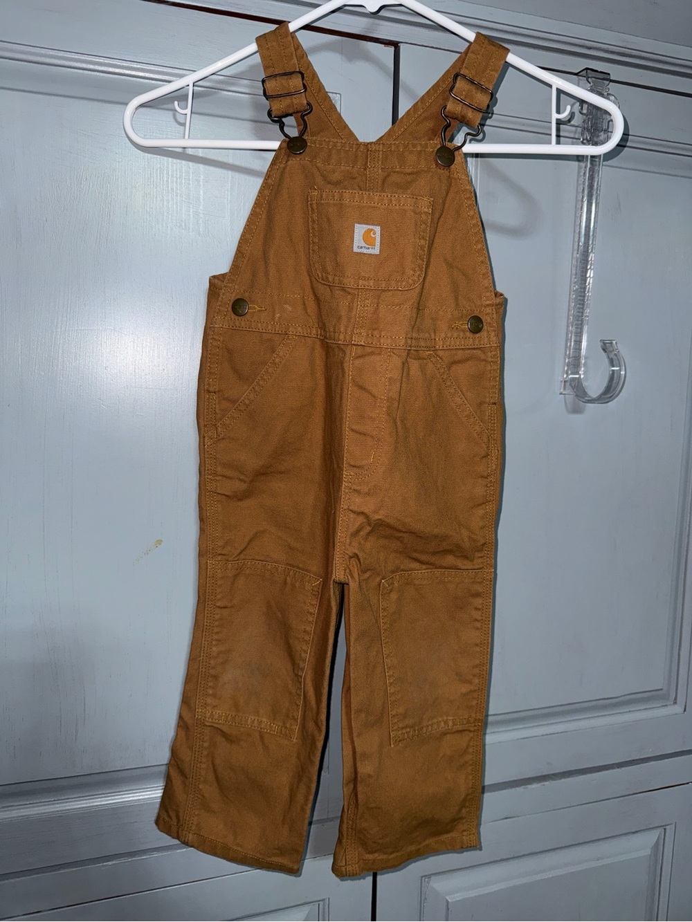 Carhartt Kids Tan/Brown Duck Canvas Overalls Size 2T